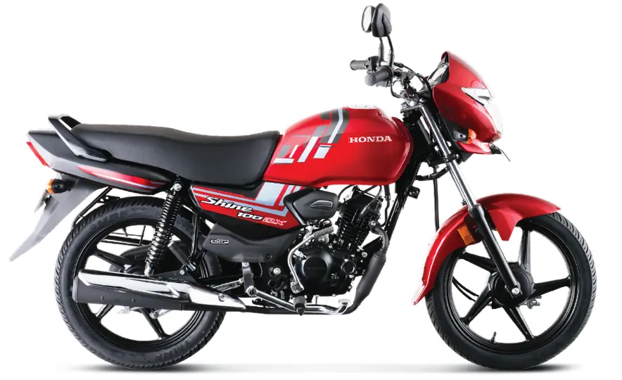 Honda Shine 100 DX in Red